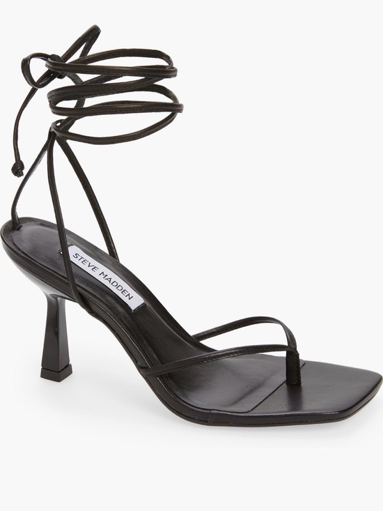 Steve Madden Shoes - Steve Madden Black Lace-Up Square-Toe Strappy Sandals